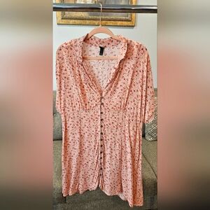 XXL Pink Floral Mini Dress